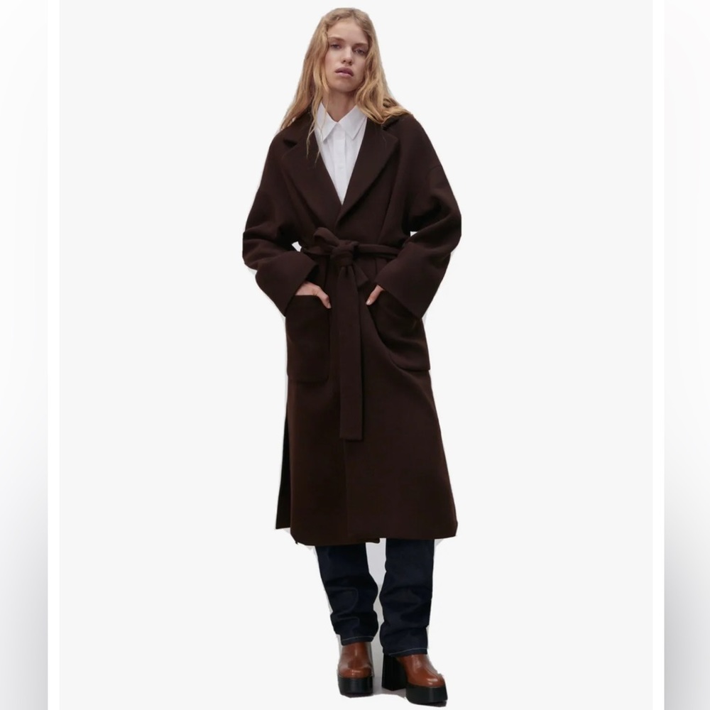 Zara Dark Brown Trench Coat - Picture 3 of 8